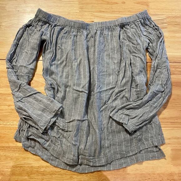 🛍 Cloth & Stone off the shoulder top - grey - XS - Picture 1 of 3